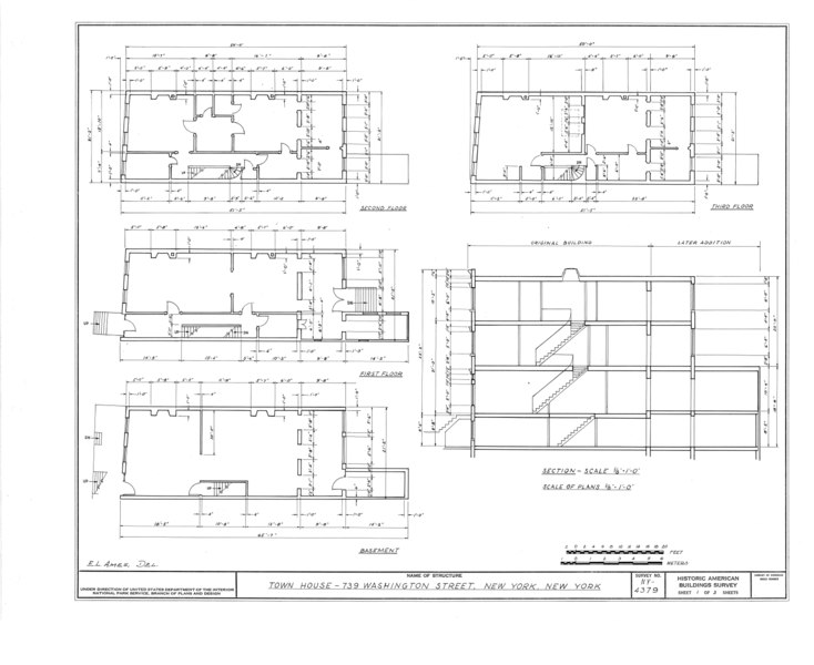 File:739 Washington Street (Town House), New York, New York County, NY HABS NY,31-NEYO,61- (sheet 1 of 3).tif