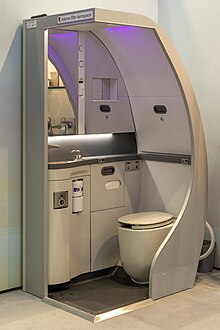 Cutaway model of a lavatory module for passenger aircraft AIX 2023, Hamburg (PEW37919).jpg