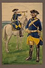 Trumpetare och underofficer vid Västgöta kavalleriregemente 1748