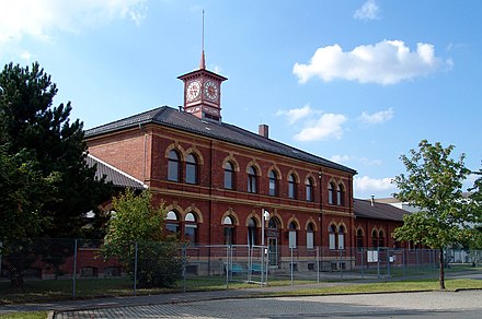 Headquarters building of the former Ausbesserungswerk at Weiden AW Weiden 001.jpg