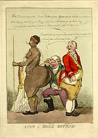 Une caricature de Saartjie Baartman, Lord Grenville et de Richard Sheridan par William Heath.