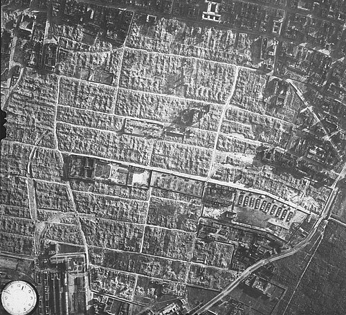 Aerial photograph of the northern Warsaw Ghetto area after its destruction, probably 1944