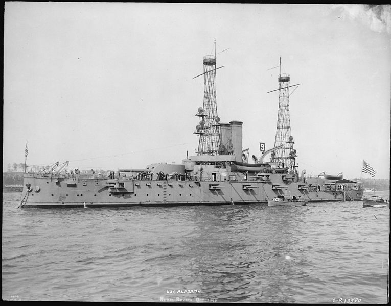 File:Alabama (BB8). Port bow, 10-12-1912 - NARA - 513002.jpg