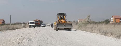 Roadworks at SH1 in direction to Bozaj border point with Montenegro.