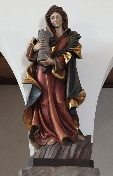 File:Albiano - Nuova chiesa di San Biagio - Statua santa Barbara 2.jpg