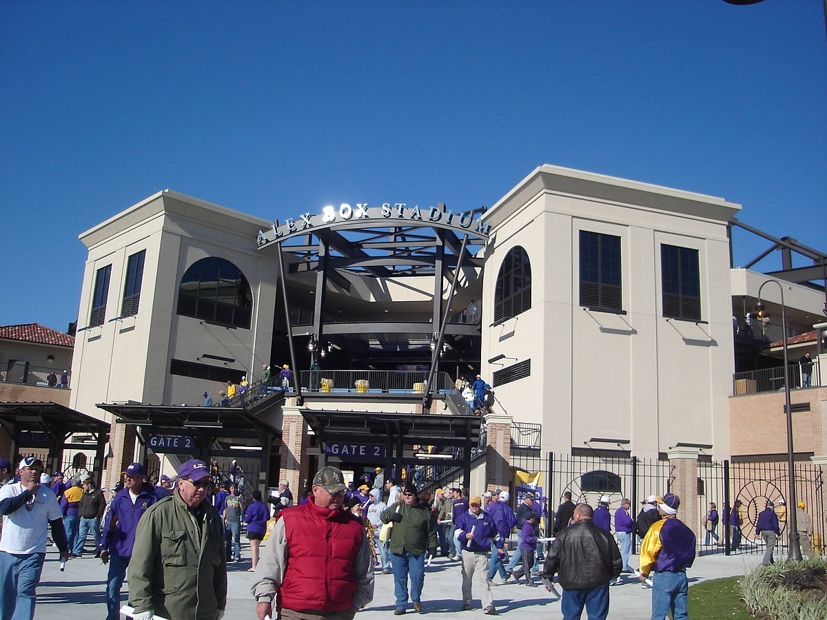 Alex box. Alex Box Stadium at skip Bertman field.