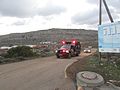 Ambulance rushing an injured person to the hospital.