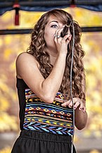 Miller performing at a local event in Salem, Massachusetts Angie Miller performing.jpg