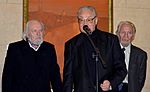 С белорусскими художниками Гавриилом Ващенко и Василием Шаранговичем в Национальном художественном музее Беларуси 12 декабря 2013 г.