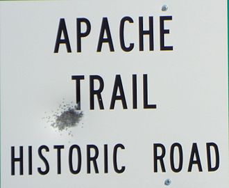 Historic Apache Trail road sign Apache Junction-Historic Apache Trail.jpg