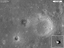 Sitio de alunizaje fotografiado por Lunar Reconnaissance Orbiter en 2011.