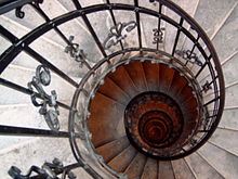 At the top of the stairs in the dome of St. Stephen's Basilica in Budapest.jpg