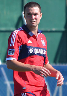 Berry playing with Chicago Fire in 2013 Austin Berry Chicago Fire.jpg