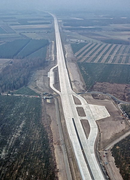 Highway strip on the German Bundesautobahn 29 (A29 Autobahn) near Ahlhorn