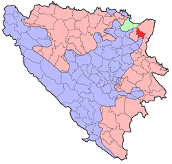 Location of Ugljevik within Bosnia and Herzegovina (shown in red)