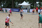 Deutsch: Beachhandball Europameisterschaften 2019 (Beach handball Euro); Tag 2: 3. Juli 2019 – Männer, Vorrunde Gruppe C, Nordmazedonien-Schweiz 0:2 (13:22, 18:19) English: Beach handball Euro; Day 2: 3 July 2019 – Women Preliminary Round Group A – Men Preliminary Round Group C – North Macedonia-Switzerland 0:2 (13:22, 18:19)