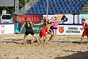 Deutsch: Beachhandball Europameisterschaften 2019 (Beach handball Euro); Tag 1: 2. Juli 2019 – Männer, Vorrunde Gruppe D, Polen-Schweden 2:1 (18:10, 15:9; 8:6) English: Beach handball Euro; Day 1: 2 July 2019 – Men Preliminary Round Group D – Poland-Sweden 2:1 (18:10, 15:9; 8:6)