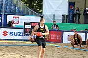 Deutsch: Beachhandball Europameisterschaften 2019 (Beach handball Euro); Tag 1: 2. Juli 2019 – Männer, Vorrunde Gruppe D, Polen-Schweden 2:1 (18:10, 15:9; 8:6) English: Beach handball Euro; Day 1: 2 July 2019 – Men Preliminary Round Group D – Poland-Sweden 2:1 (18:10, 15:9; 8:6)