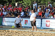 Deutsch: Beachhandball Europameisterschaften 2019 (Beach handball Euro); Tag 4: 5. Juli 2019 – Männer, Viertelfinale, Ungarn-Deutschland 2:1 (23:16, 11:23, 9:6) English: Beach handball Euro; Day 4: 5 July 2019 – Quarter Final Men – Hungary-Germany 2:1 (23:16, 11:23, 9:6)