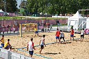 Deutsch: Beachhandball bei den Olympischen Jugendspielen 2018; Tag 3, 9. Oktober 2018; Jungs, Vorrunde, Gruppe A - Ungarn-Thailand 2:1 English: Beach handball at the 2018 Summer Youth Olympics at 9 October 2018 – Girls Preliminary Round Group A‎ – Hungary-Thailand 2:1