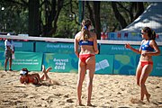 Deutsch: Beachvolleyball bei den Olympischen Jugendspielen 2018; Tag 8, 14. Oktober 2018; Mädchen, Achtelfinale – Bolivien-Puerto Rico 0:2 (18–21/18–21 ) English: Beach volleyball at the 2018 Summer Youth Olympics at 14 October 2018 – Girls Round of 16 – Bolivia-Puerto Rico 0:2 (18–21/18–21 )