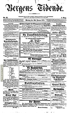 Bergens Tidende 30. januar 1871 - framside.jpg