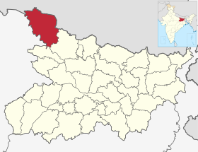 Bihar district location map West Champaran.svg