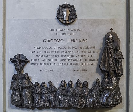 Tombstone of Cardinal Lercaro in the San Pietro Cathedral, Bologna