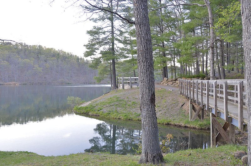 File:Bridge along lake at Douthat State Park Virginia (17577248196).jpg