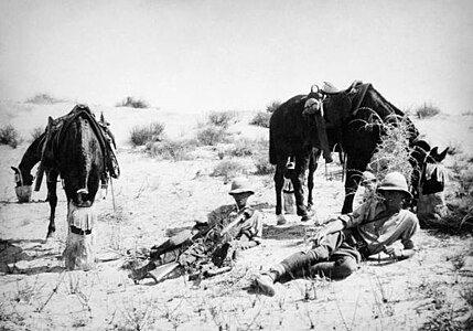 Patrulla Yeomanry el 1918 durant un descans al desert