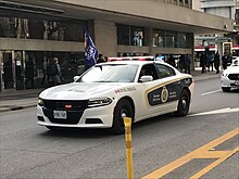 A Canada Border Services Agency patrol car. Canada Border Services Agency Dodge Charger in Ontario Special Olympics Law Enforcement Torch Run.jpg