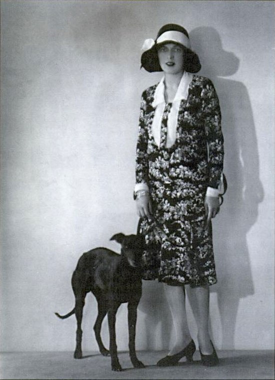 Caresse Crosby and her whippet Narcisse