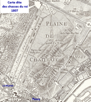 Plaine de Chaillot en 1807 (carte dite des chasses du roi).