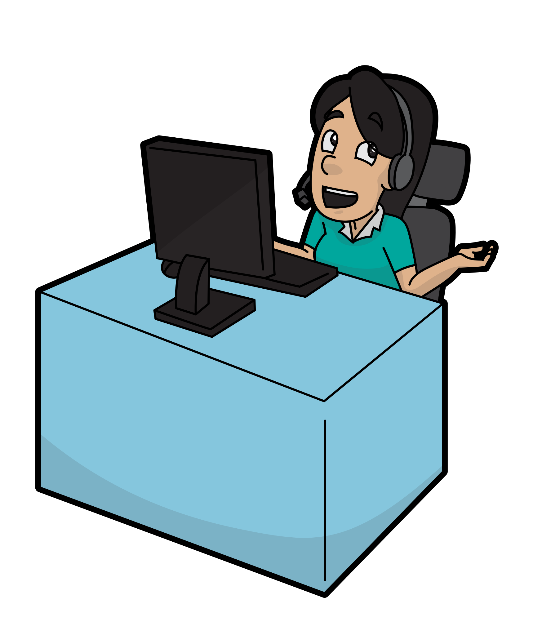 File:Cartoon Woman Working At A Call  - Wikimedia Commons