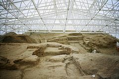 Arkeologiska utgrävningar i Çatalhöyük.