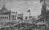 Opening day ceremonies at the Centennial Exposition at Memorial Hall, 1876 – first official World's fair in the United States