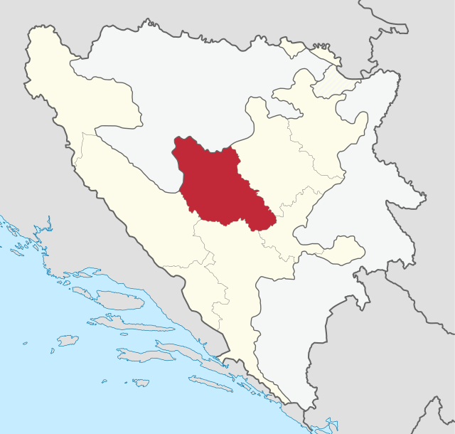 中波斯尼亞州在波黑联邦的位置