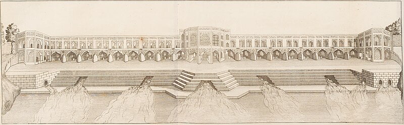 File:Chardin XLVIII Khaju Bridge in Isfahan.jpg