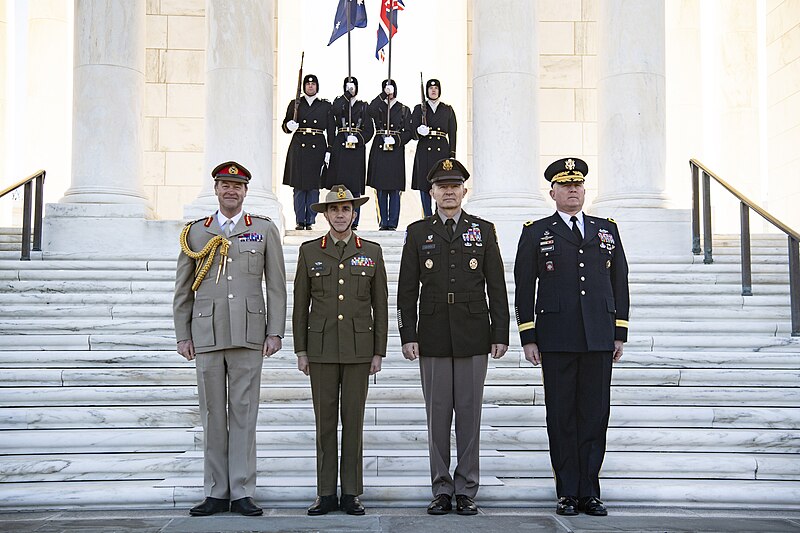 File:Chiefs of Staff of the British Army General Patrick Sanders and Australian Army Lieutenant General Simon Stuart participate in a ceremony at the Tomb of the Unknown Soldier on 11 March 2024 - 34.jpg