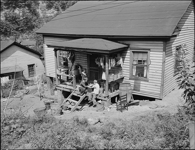 A coal miners house and family, 1946