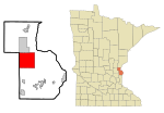 Thumbnail for File:Chisago County Minnesota Incorporated and Unincorporated areas North Branch Highlighted.svg