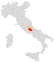District d'Avezzano - Carte