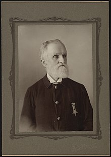Union veteran Sergeant Charles B. Lovell of Co. K, 35th Massachusetts Infantry Regiment. From the Liljenquist Family Collection of Civil War Photographs, Prints and Photographs Division, Library of Congress Civil War veteran Charles B. Lovell) - Lang, Temple Pl., Boston LCCN2017660604.jpg