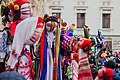 Colorful bright handmade dolls and stars