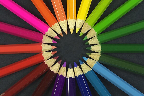 Pencils shown in various colors