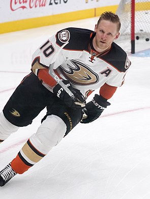 Corey Perry is the franchise leader in penalty minutes, while ranking top-3 in goals, assists, games played, game-winning goals, and power-play goals. Corey Perry 2016.jpg