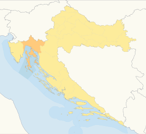 Kart over Primorje-Gorski Kotar