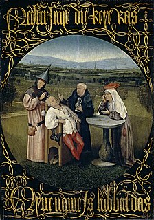 <i>Cutting the Stone</i> 15th-century painting by Hieronymus Bosch