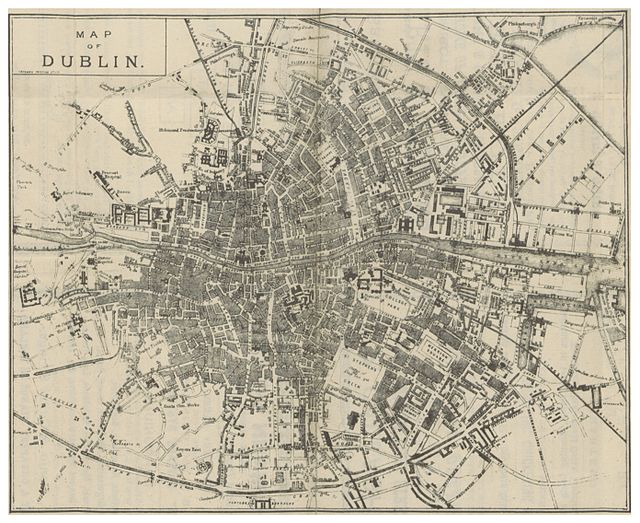 Map of Dublin, 1891; the Monto is circled.