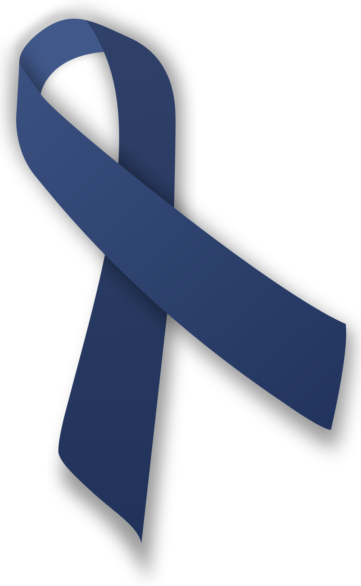 Dark Blue Ribbon Awareness. Symbolic Concept Of Concern Awareness Campaign  To Help People Living W / The Disease Is Cancer Of The Rectum. Dark Blue  Ribbon Isolated On White Background. Stock Photo